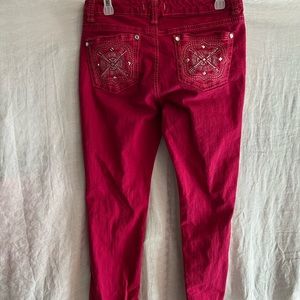 Miss Me PINK cropped jeans size 10/30 Signature Straight Leg.